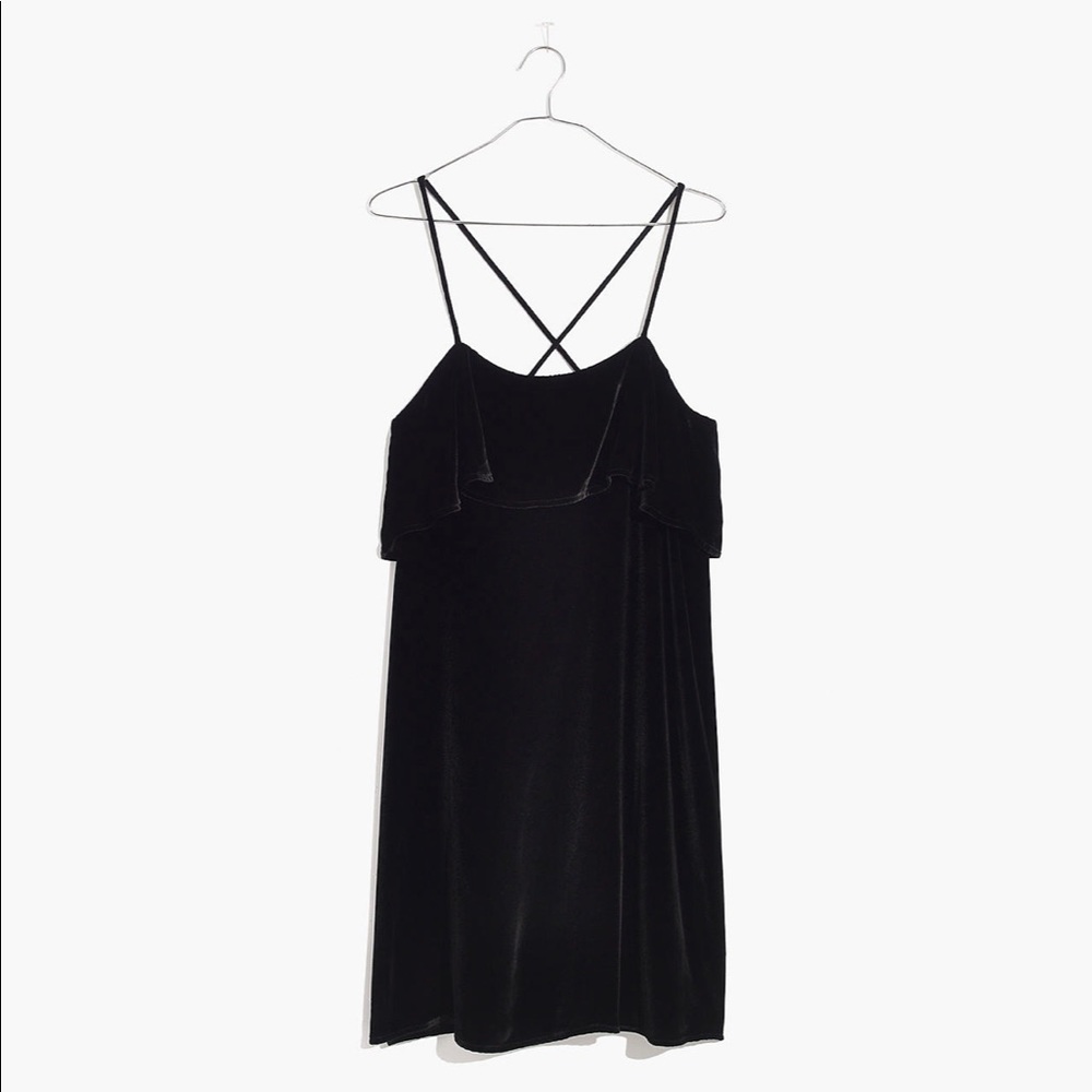 Madewell Velvet Ruffle Mini Dress NWT